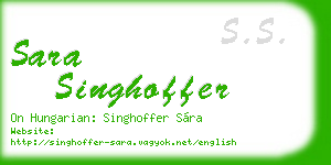 sara singhoffer business card