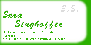 sara singhoffer business card